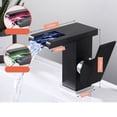 thumbnail image 1 of waterfall faucet luminous color changing wash basin bathroom cabinet faucet, 1 of 12