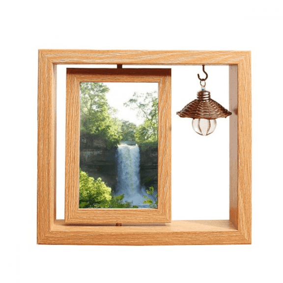 waterfall science nature ry scenery Wooden Rotating Picture Photo Frame 4x6