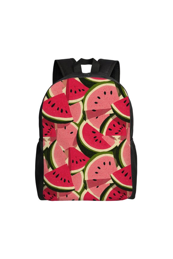 watermelon slices Backpack with 15 Inch Laptop Compartment,Water-Resistant Daypack, Large Capacity Backpack with Adjustable Breathable Shoulder Straps for Daily Use Travel Gym