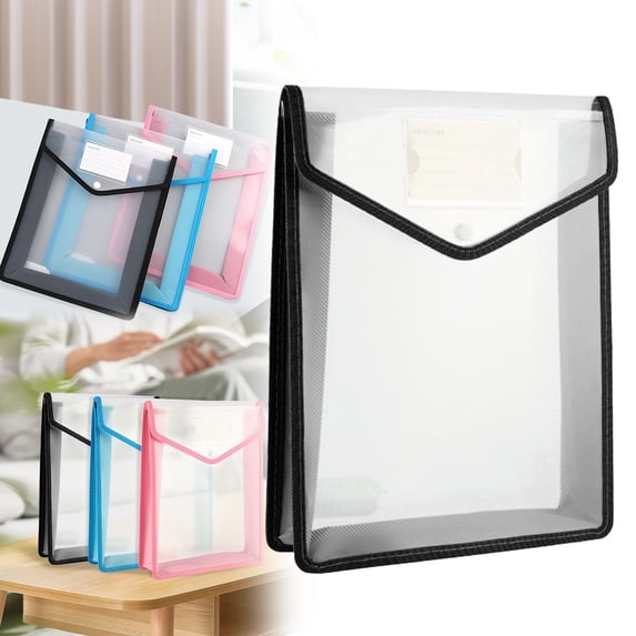 waterproof folder for documents,plastic expanding file folder,travel document folder, File Folder Organizer Holder, Large Capacity,Fit Letter/A4 Size(Black),B