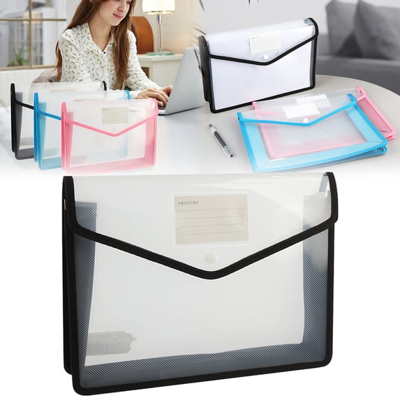 waterproof folder for documents,plastic expanding file folder,travel document folder, File Folder Organizer Holder, Large Capacity,Fit Letter/A4 Size(Black),A