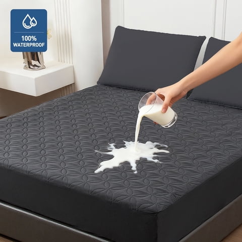 Waterproof Mattress Protector, Twin-XL Size Mattress Pad Noiseless with Deep Pocket 6"-18" Depth, Soft Breathable Dirt-Proof Bed Mattress Cover Washable for Home, Bedroom, Hotel