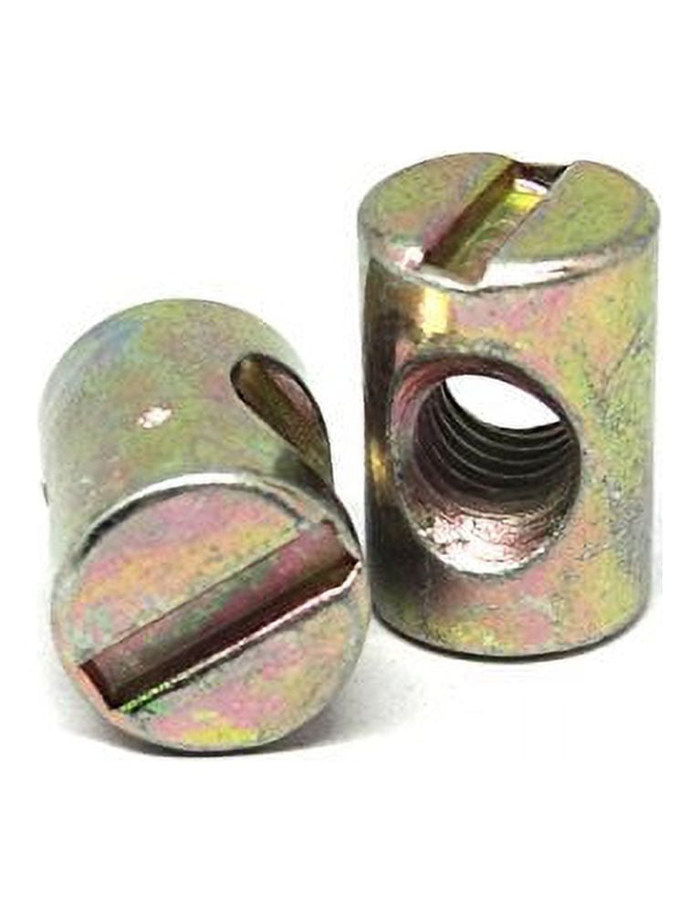 Waterwood 10pcs M6 Barrel Bolts Cross Dowel Slotted Furniture Nut for Beds Crib Chairs