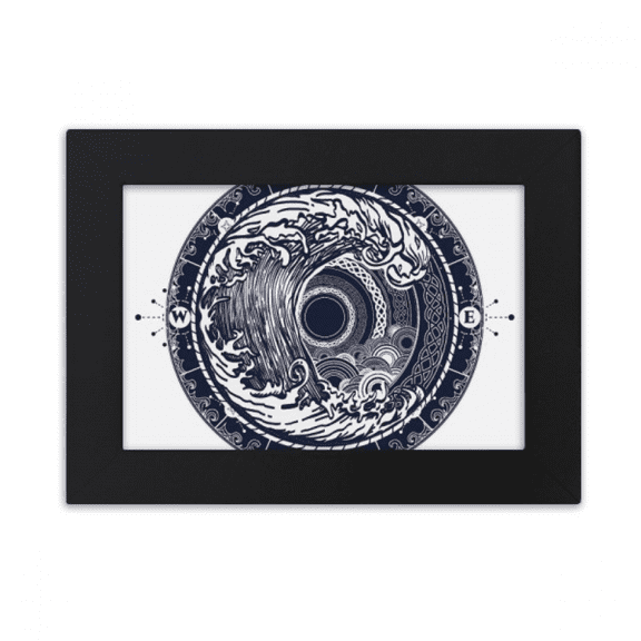 waves compass art pattern desktop photo frame ornaments picture art painting