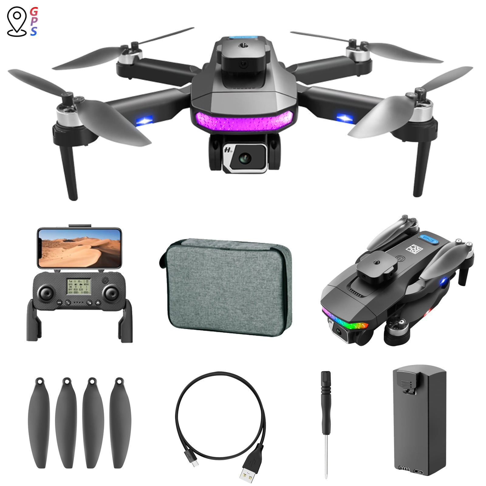 wavsuf Drones with Camera for Adults Electrionics GPS 4K HD Camera ...