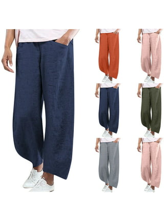 Summer Pants Women's Solid Pleated High Waist Smocked Lounge Trousers  Casual Loose Wide Leg Palazzo Pants - Pants & Capris - AliExpress