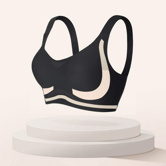 wcjm Black Lady's Summer Thin Jelly Strip Underwear Women's Small Chest Gathered Without Ring Sports Yoga Vest Soft Support Bra