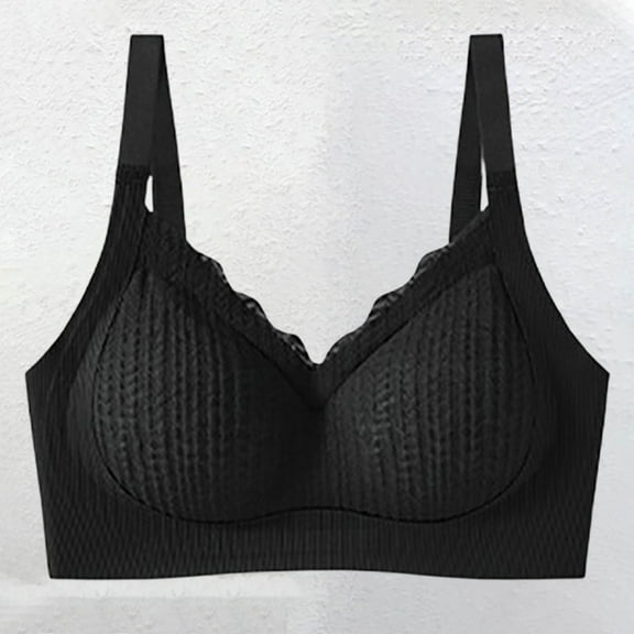 wcjm Black Underwear For Women No Rings Small Breasts That Gather To Look Larger Upper Support To Sagging Soft Support To In The Breasts Bra Cover