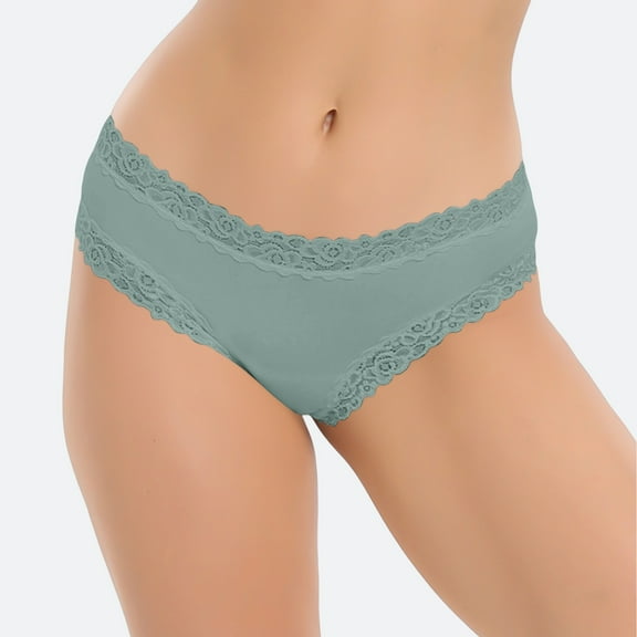 wcjm Green Womens High Waisted Bikini Underwear Smooth Underwear Breathable Ladies