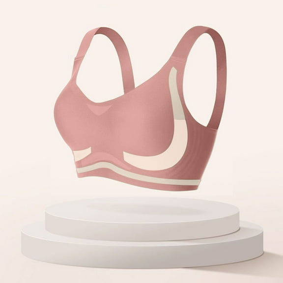 wcjm Pink Lady's Summer Thin Jelly Strip Underwear Women's Small Chest Gathered Without Ring Sports Yoga Vest Soft Support Bra