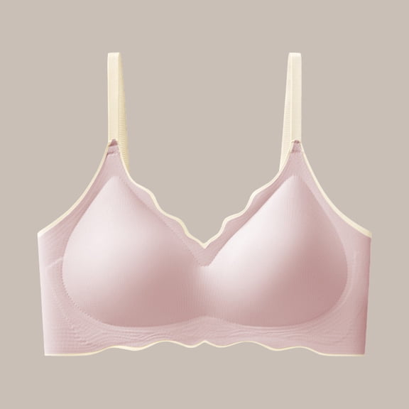 wcjm Purple Womens Everyday Bras Comfortable Wireless Scalloped Bralettes V Neck Bra Soft Support Comfort Bra