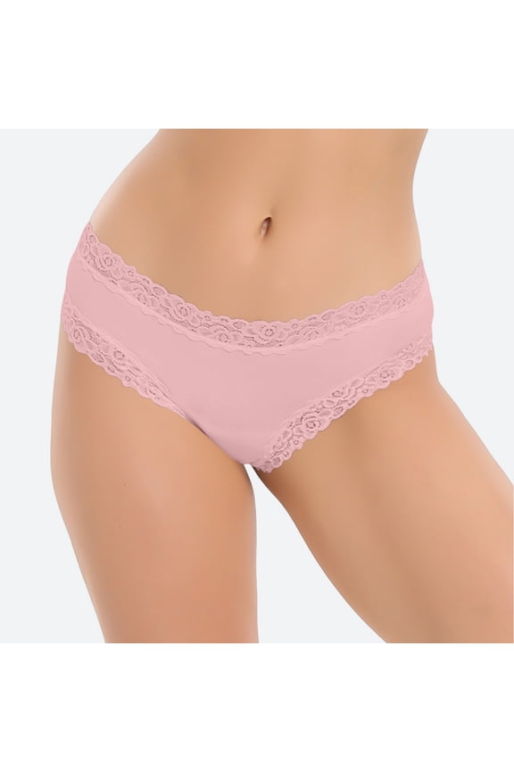 Red Womens High Waisted Bikini Underwear Smooth Underwear Breathable Ladies