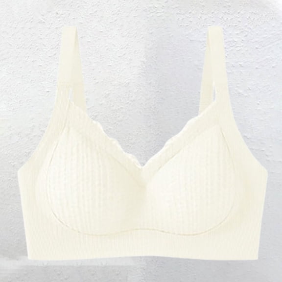 wcjm White Underwear For Women No Rings Small Breasts That Gather To Look Larger Upper Support To Sagging Soft Support To In The Breasts Bra Cover