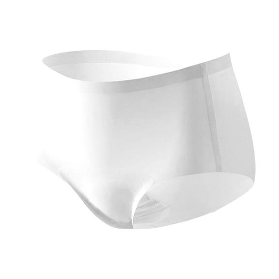 wcjm White Women'S Plus Size Women'S High Waist Solid Color Briefs Ice Traceless Briefs Will Not Be Caught In The Middle Of The Butt