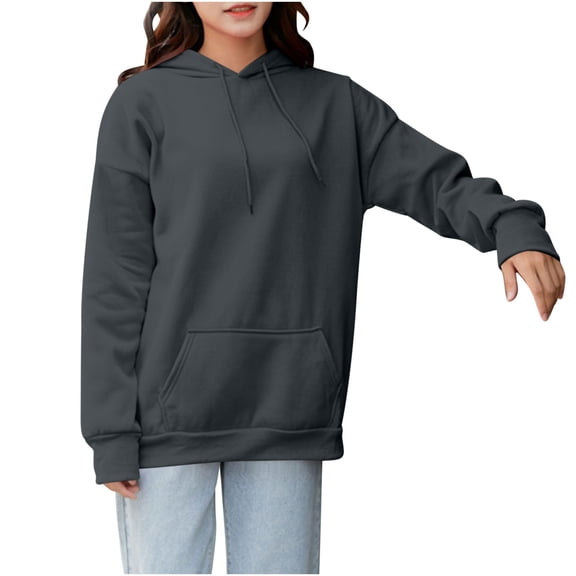 wdsxpo Hoodies for Women Oversized Plus Size Long Sleeve Pullover Hoodie Trendy Drawstring Hooded Sweatshirt Fall Fashion Tops