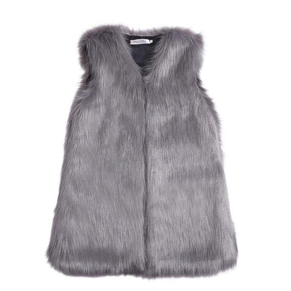 wdsxpo Jackets for Women Trendy Cropped Faux Fur Coat Fluffy Sleeveless Open Front Shaggy Jackets Winter Warm Outwear Jacket