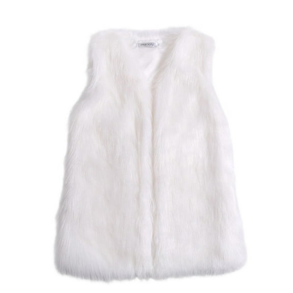 wdsxpo Jackets for Women Trendy Cropped Faux Fur Coat Fluffy Sleeveless Open Front Shaggy Jackets Winter Warm Outwear Jacket