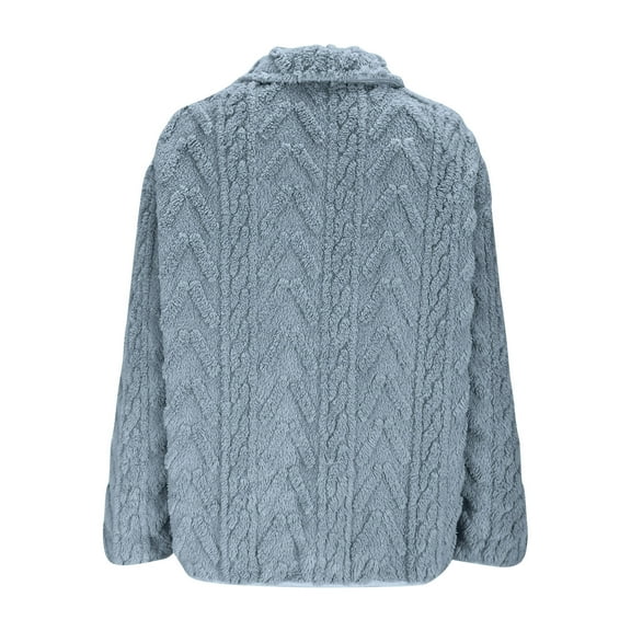 wdsxpo Jackets for Women Trendy Fleece Warm Zip Up Textured Coat Casual Stand Color Lightweight Long Sleeve Fall Winter Jackets