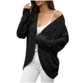 thumbnail image 1 of wdsxpo Jackets for Women Trendy Open Front Drape Cardigan Sweaters Coat Fall Winter Casual Jacquard Knit High Low Hem Sweater Jacket, 1 of 7