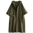 thumbnail image 1 of wdsxpo Jackets for Women Trendy Waterproof Hooded Trench Coat Long Single Breasted Windbreaker Classic Solid Outdoor Overcoats, 1 of 4