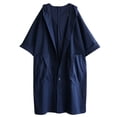 thumbnail image 1 of wdsxpo Jackets for Women Trendy Waterproof Hooded Trench Coat Long Single Breasted Windbreaker Classic Solid Outdoor Overcoats, 1 of 3