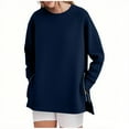 thumbnail image 1 of wdsxpo Oversized Sweatshirts for Women Crewneck Long Sleeve Tunic Pullover Hoodies Side Zipper Sweatshirt Fall Fashion Clothes, 1 of 6