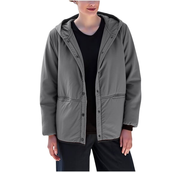wdsxpo Quilted Jackets for Women Casual Puffer Jacket with Hood Lightweight Solid Color Coats Padded Warm Comfy Outwear Jackets