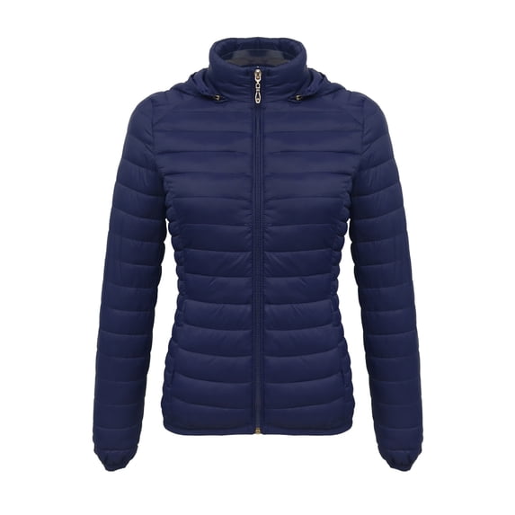 wdsxpo Quilted Jackets for Women Cropped Down Jacket Full Zip Puffer Jacket With Hooded Fashion Winter Lightweight Outerwear Coat