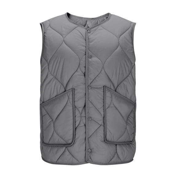 wdsxpo Quilted Puffer Jackets for Women V Neck Button Down Padded Warm Winter Vest Coats Fashion Jacket with Pocket Plus Size
