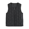 thumbnail image 1 of wdsxpo Quilted Puffer Vest Women lightweight Fall Spring Jacket Zip Up Padded Gilet Jackets Warm Sleeveless Outerwear Jackets, 1 of 4