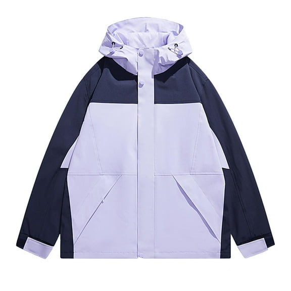 wdsxpo Rain Jacket Women Trendy Waterproof Windproof Hooded Rain Coats Zip Up Jacket Workwear Windbreaker Coat Hiking Travel Jacket