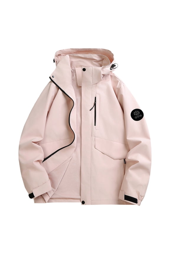 Rain Jacket Women Waterproof Windproof Hooded Rain Coats Zip Up Jacket Casual Workwear Sport Raincoat Hiking Travel Jacket