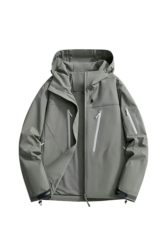 Rain Jacket Women Waterproof Windproof Rain Coats with Hood Zip Up Jacket Casual Workwear Sport Raincoat Hiking Travel Jacket