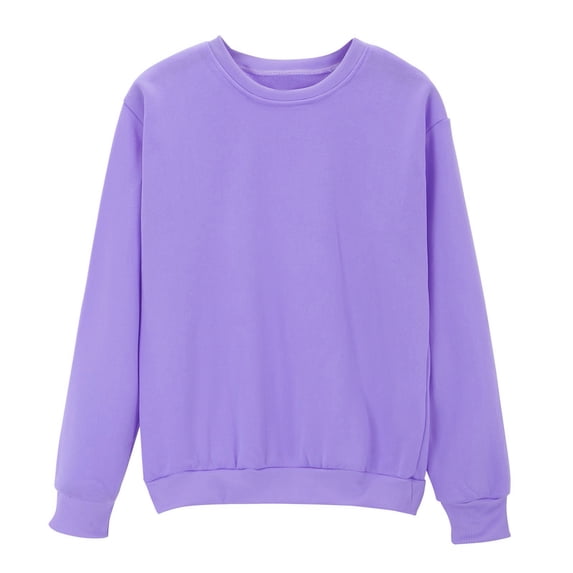 wdsxpo Sweatshirt for Women Oversized Crewneck Long Sleeve Pullover Trendy Lightweight Solid Cropped Sweatshirt without Hood
