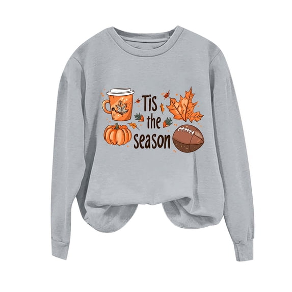 wdsxpo Sweatshirt for Women Thanksgiving Graphic Overszied Sweatshirt Trendy Print Long Sleeve Crewneck Sweatshirt Thankful Gift