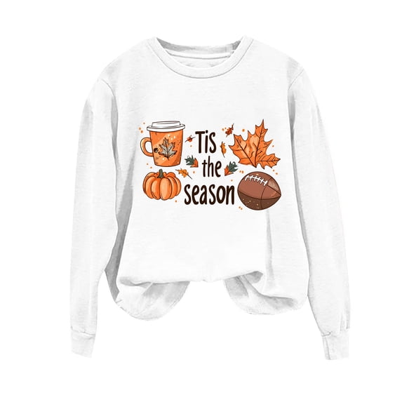 wdsxpo Sweatshirt for Women Thanksgiving Graphic Overszied Sweatshirt Trendy Print Long Sleeve Crewneck Sweatshirt Thankful Gift