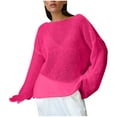 thumbnail image 1 of wdsxpo Sweatshirt for Women Trendy Crewneck Sun Protection Pullover Long Sleeve Oversized Lightweight Tunic Fall Fashion Clothes, 1 of 4