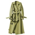thumbnail image 1 of wdsxpo Women Oversized Long Trench Coat Double Breasted Notch Lapel Belted Overcoat Classic Fall Elegant Windproof Long Jacket, 1 of 5