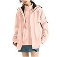 thumbnail image 1 of wdsxpo Women's 3 in 1 Windbreaker Jacket Winter Warm Fleece Inner Ski Jackets Fashion Snow Coat Snowboarding Jackets with Pockets, 1 of 7