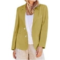 thumbnail image 1 of wdsxpo Women's Blazers & Suit Jackets Dressy Casual Linen Blazer for Women Business Casual Womens Fall Fashion Outfits Clothes, 1 of 3