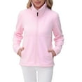 thumbnail image 1 of wdsxpo Women's Fleece Jacket Zip Up Coat Lightweight Soft Warm Long Sleeve Jackets Fashion Stand Collar Winter Jacket with Pocket, 1 of 5