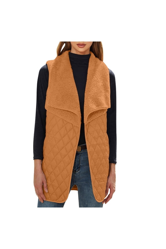 Women's Lightweight Quilted Jacket Soft Winter Vest Tank Top Thermal Outwear Fleece Fall Sleeveless Warm Fashion Clothes