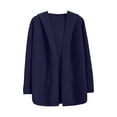 thumbnail image 1 of wdsxpo Womens Jacket Trendy Hooded Knit Cardigan Casual Long Sleeve Loose Fit Fall Open Front Knitted Sweater Coat with Pocket, 1 of 6