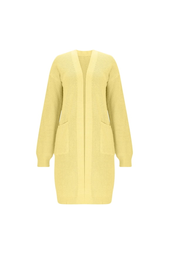 Womens Long Cardigan Sweaters Open Front Oversized Coat with Pocket for Women Going Out Fall Winter Knit Design Coats