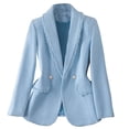 thumbnail image 1 of wdsxpo Womens Tweed Blazer Jackets Business Elegant Work Suit Double Breasted Jackets Open Front Work Suits Fashion Fall Winter Tops, 1 of 7
