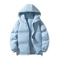 thumbnail image 1 of wdsxpo Womens Winter Down Puffer Jackets Hoodies Stand Collar Zip Up Water Resistant Warm Padded Quilted Coat Fashion Clothes, 1 of 3