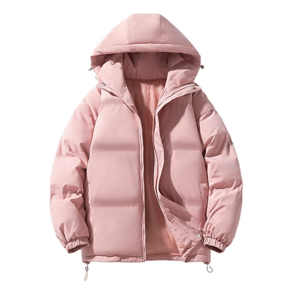 wdsxpo Womens Winter Down Puffer Jackets Hoodies Stand Collar Zip Up Water Resistant Warm Padded Quilted Coat Fashion Clothes
