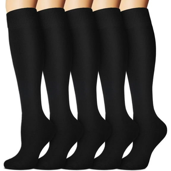 we fleece 5 Pairs Warm Knee High Socks for Women-Thermal Cotton Socks for Hiking,Work,Winter,Gifts