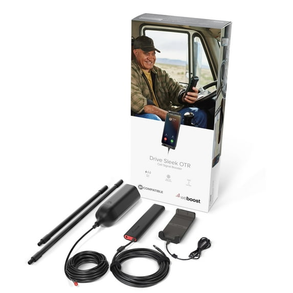 weBoost Drive Sleek OTR, Cell Signal Booster Kit for Trucks, Boosts 4G LTE & 5G for All U.S. Carriers (Model 470235)
