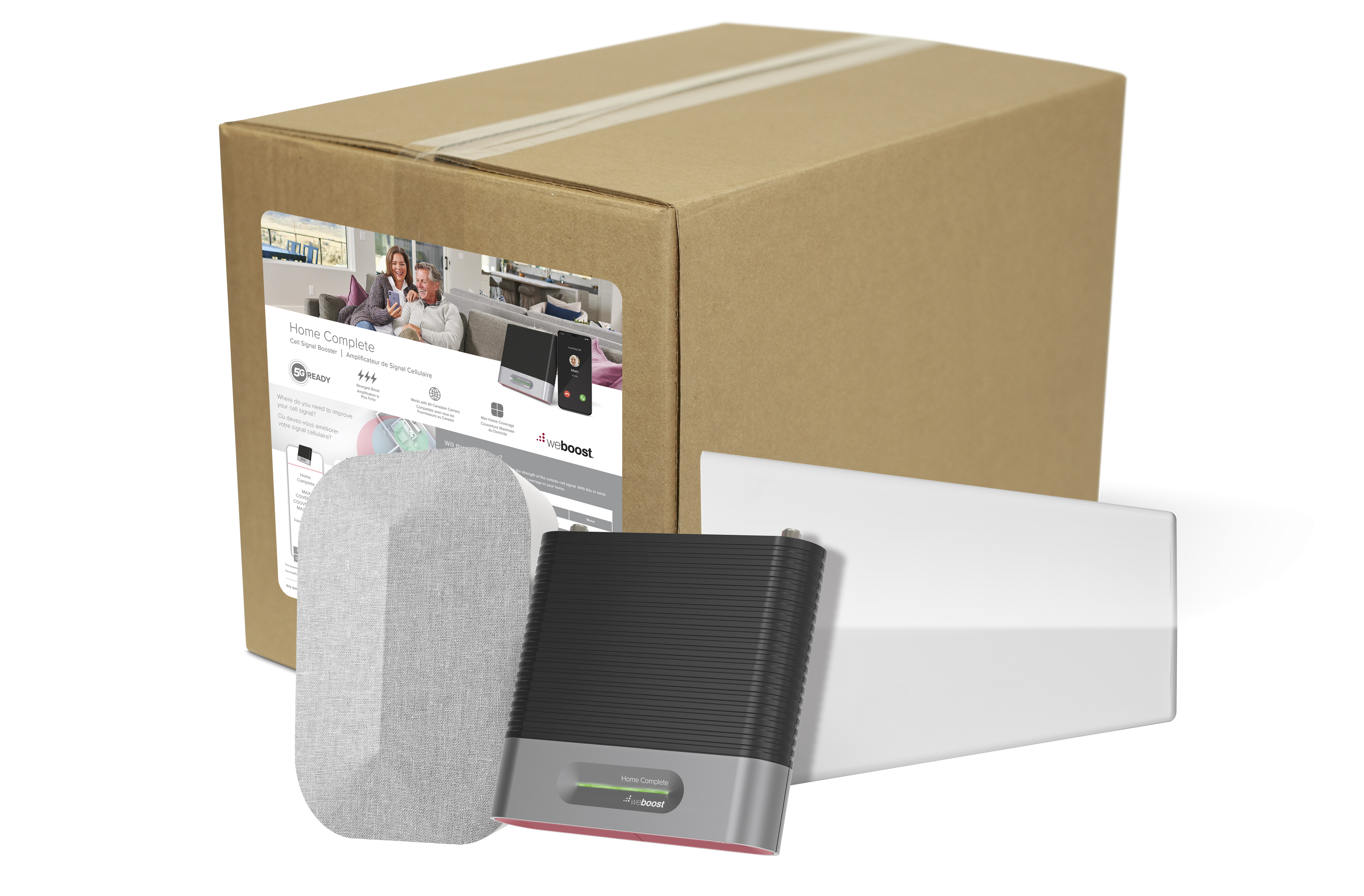weBoost Home Complete, Cell Phone Signal Booster Kit, Boosts 4G LTE & 5G up to 7,500 Sq. ft., All U.S. Carriers (Model 470145)